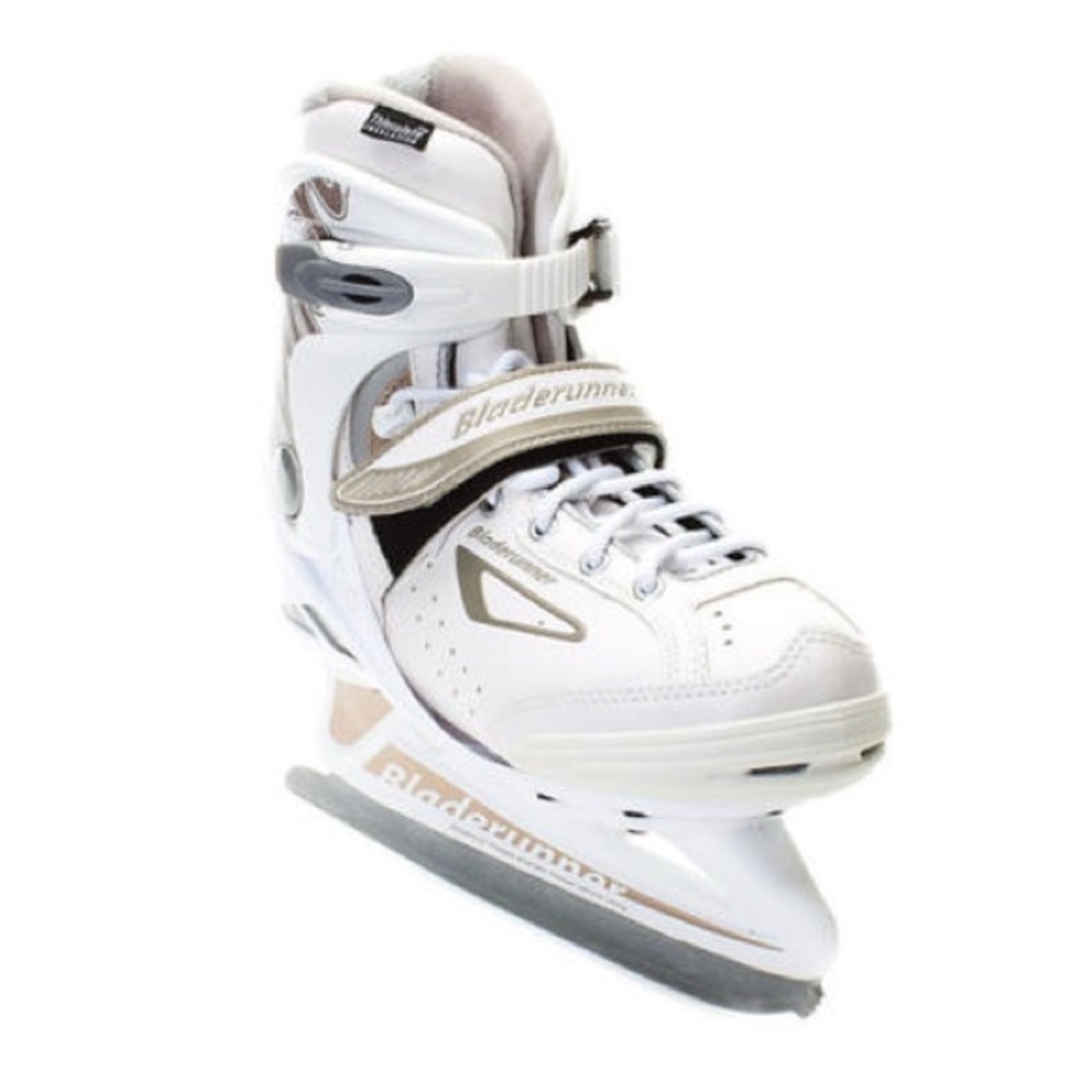 SOLD - ROLLERBLADE COMET XT Bladerunner Women’s Figure Ice Skates, White/Beige. - Picture 2 of 9